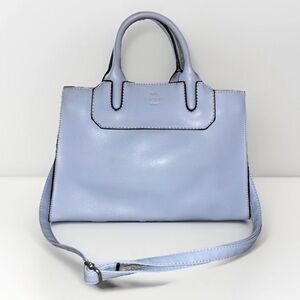 London Fog Light Blue Handle Bag Satchel Purse W/ Detachable Crossbody Strap Bag